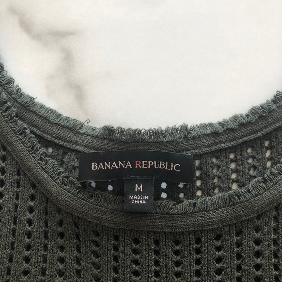 Banana Republic Mixed Stitch Shell Tank Top Green - Picture 5 of 8